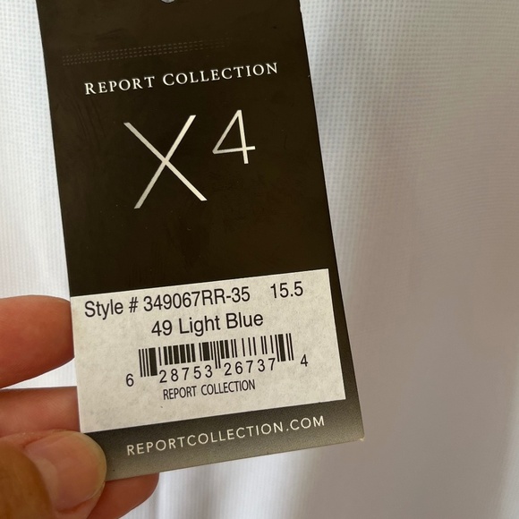 Report Collection Sz M Stretch Woven Dress Shirt Anti Wrinkle Light Blue - Picture 6 of 7